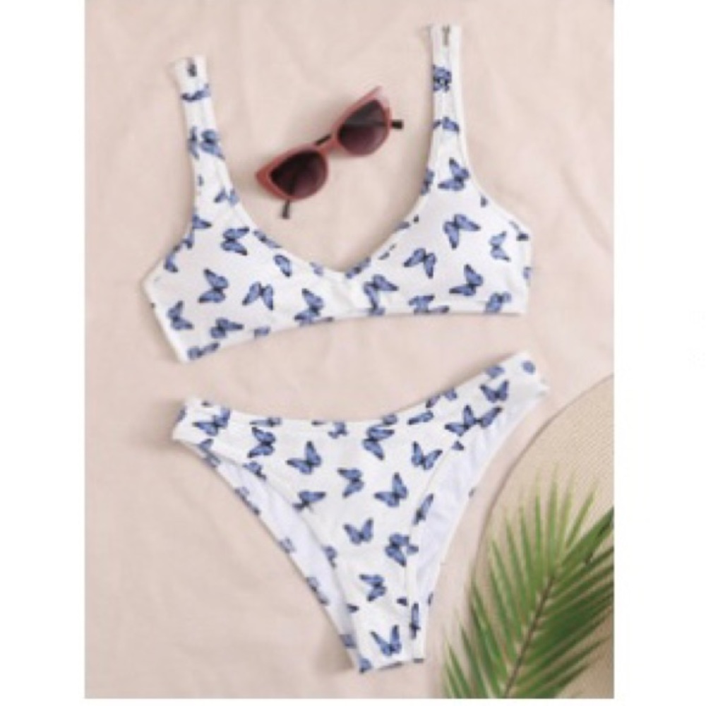 Butterfly print bikini swimsuit